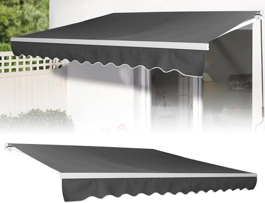 Zonnescherm – Klemluifel – Knikarmluifel – Balkonluifel – Zonwering – 3x2,5m – Aluminium Frame – Handmatige Zwengel