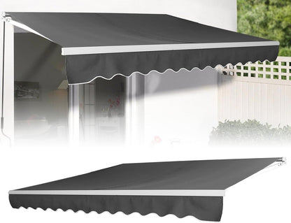Klemluifel Balkonluifel Zonnescherm Klemluifel Scharnierarm Luifel – Donkergrijs – 250x200 cm – Aluminium Frame – Waterafstotend Polyester