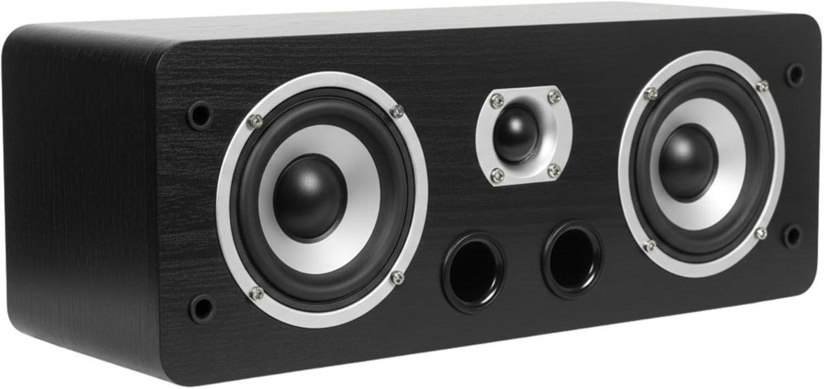 Dynavoice Magic C-4 Zwart Mat – Passieve Center Luidspreker 2-Weg, 2x4" Woofer + 1" Tweeter, Front Bass Reflex, 100W, voor Home Cinema 5.1 en 7.1