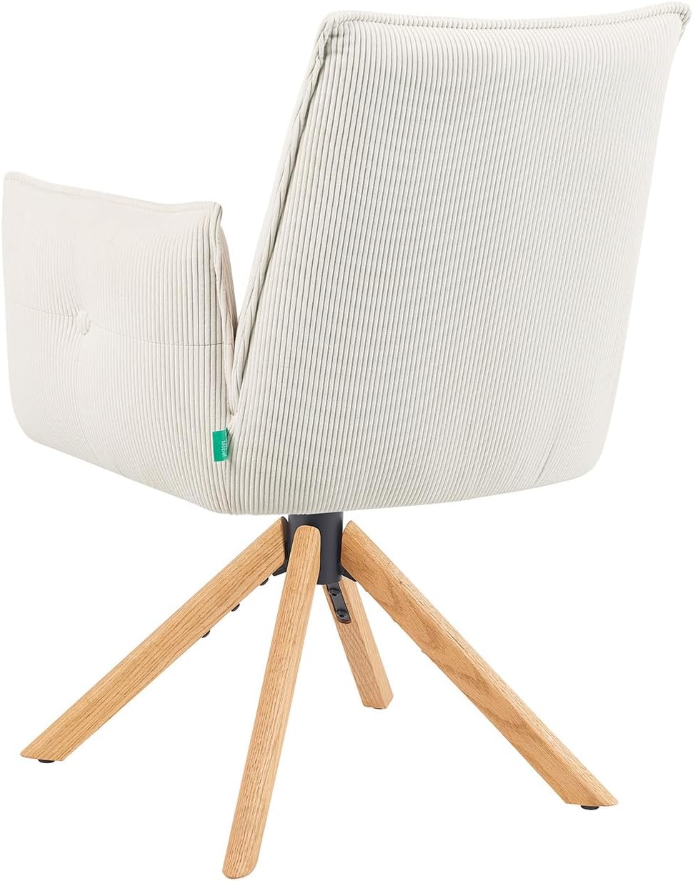 Draaibare Eettafelstoel – Eetkamerstoel – Stoel – Zithoekstoel – Draaistoel – Crèmekleurig – 360° Draaibaar Frame – Geolied Eikenhout