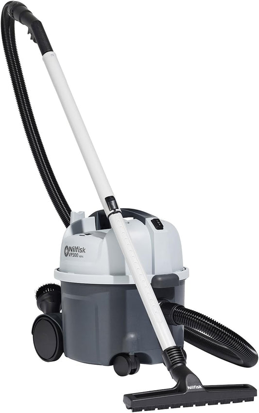Nilfisk Commerciële stofzuiger VP300 HEPA EU1 (800/400 W, luchthoeveelheid: 32/25 l/sec, industriële stofzuiger, droogzuiger) 41600870