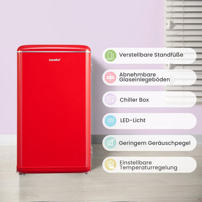 Mini Koelkast – Kleine Koelkast – Retro Koelkast – Tafelkoelkast – Mini koelkast – 93 Liter Inhoud – Instelbare Thermostaat