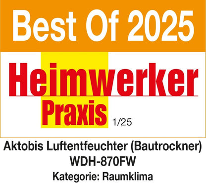 Aktobis WDH-870FW Luchtontvochtiger, bouwdroger, (tot 70 l/T + digitaal + wifi)