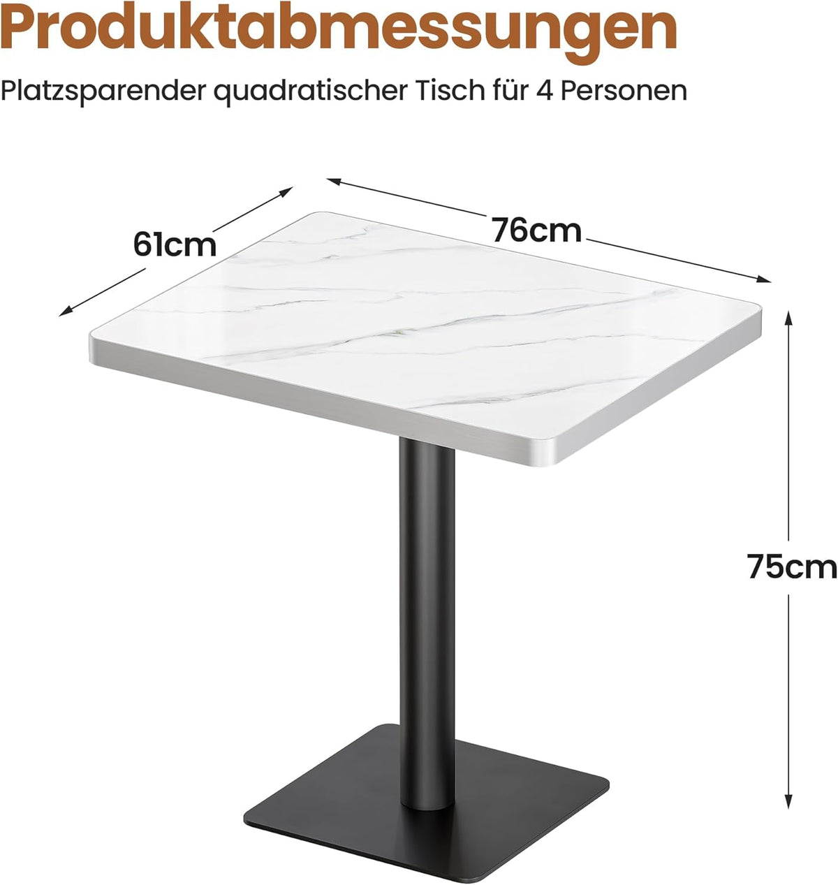 ZL ZELing 80cm Ronde Gesinterde Steen Eettafel, Hoogglans Sneeuw Berg Wit, Moderne Minimalistische Keuken Tafel met Metalen Benen voor Home Cafe Restaurant