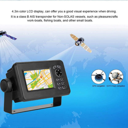 aqxreight GPS-navigatie voor auto, draagbare -528A 4,3 inch kleuren LCD Marine GPS Navigator Alarm Locator Klasse B AIS Transponder Combo