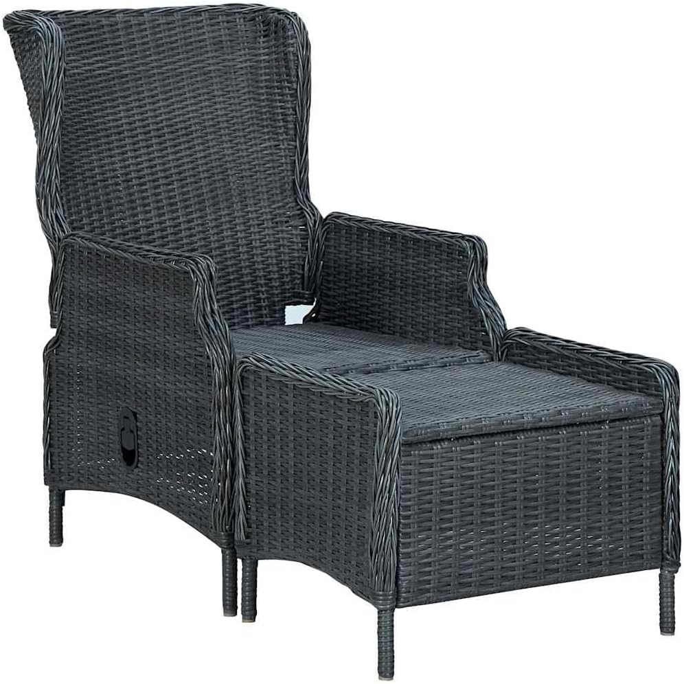 Verstelbare Tuinstoel – Lounge Chair – Relaxstoel – Balkonstoel – Tuinzetel – Gepoedercoat Stalen Frame – Inclusief Voetenbank
