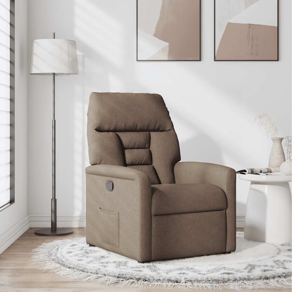 Verstelbare Fauteuil – Relaxstoel – Leunstoel – Lounge Stoel – Zetel – Ademend Polyester Stof – Ingebouwde Bekerhouders