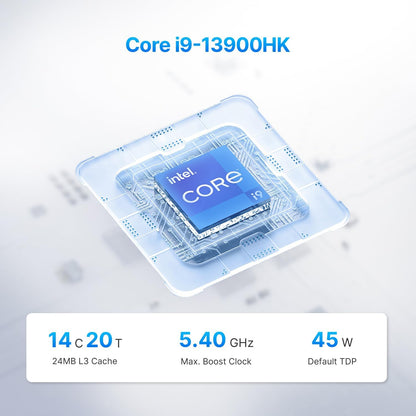 Mini PC – Micro PC – Compact Desktop – Small Form Factor PC – Krachtige Home Gaming PC – Intel Core i9-13900HK Tot 5,4 GHz – 32GB DDR5 RAM & 1TB PCIe 4.0 SSD