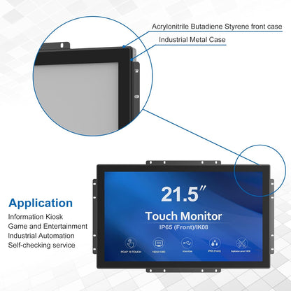 GreenTouch 21,5 Inch Open Frame Lcd scherm Touchscreen Monitor HDMI VGA DVI Ingangen 1000 Neten voor Openluchtkiosk