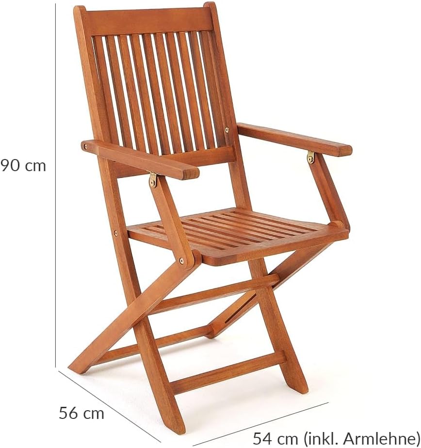 Casaria Garden set Sydney 4+1 FSC-certified acacia wood 5-piece folding table seating set wood garden furniture set 120x70x75cm - QUORE