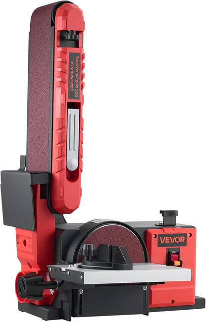 VEVOR 6 inch disc sander and 4 x 36 inch belt sander, 400 W professional pulley sander, combo with 0-45° adjustable work table and woodworking dust collection port