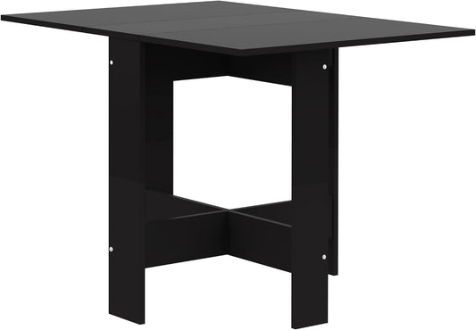vlinder, klaptafel met 2 kleppen, van melamine spaanplaat, zwart, 103/67/28 x 76 x 73,4 (l x b x h).