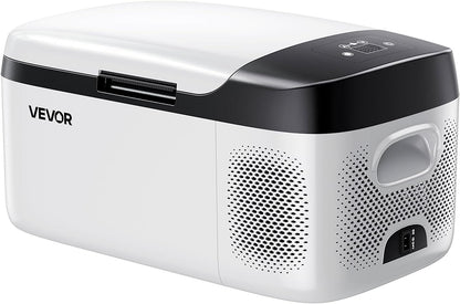 VEVOR Draagbare elektrische koelkast voor auto, 15 l, mini-compressor, DC 12 V, 24 V, met koud- en warme modus, app-bediening, compact en schokbestendig ontwerp, voor camper, vrachtwagen, boot