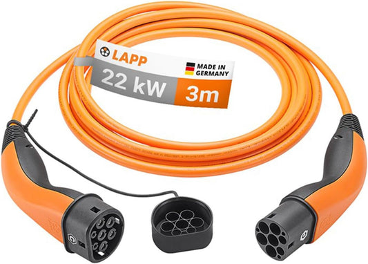 Lapp Mobility EV oplaadkabel type 2, 22 kW/glad / 32 A/driefasig/oplaadkabel voor elektrische auto's/modus 3/3 m