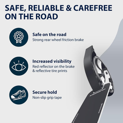 HUDORA BigWheel® 205 Advanced Scooter, comfortabele aluminium step, voor maximaal 100 kg, in hoogte verstelbare en inklapbare step, kickstep voor kinderen, jongeren en volwassenen