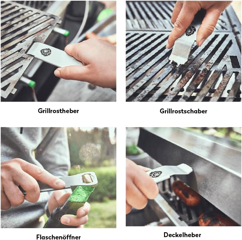 Campinggrill 2-pits BURNHARD® 6,4 kW, FitnFire™-systeem, roestvrij staal, 500°C, compact, lichtgewicht, incl. multitool, draagtas – JONES opvouwbare grill