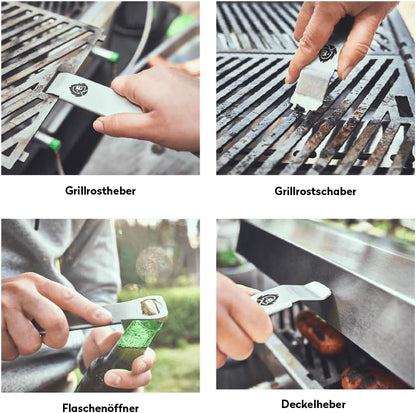 Campinggrill 2-pits BURNHARD® 6,4 kW, FitnFire™-systeem, roestvrij staal, 500°C, compact, lichtgewicht, incl. multitool, draagtas – JONES opvouwbare grill