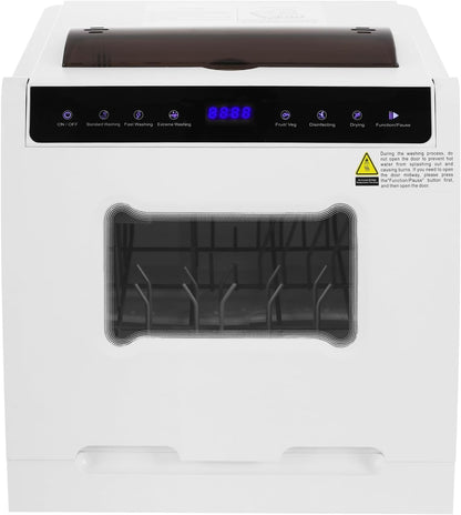 Mini-vaatwasser, tafelvaatwasser, 6 programma's, 5 liter tank, vaatwasser, klein, 360° reinigingsafdekking, voor woningen, slaapzalen, boten en kampeerders, wit