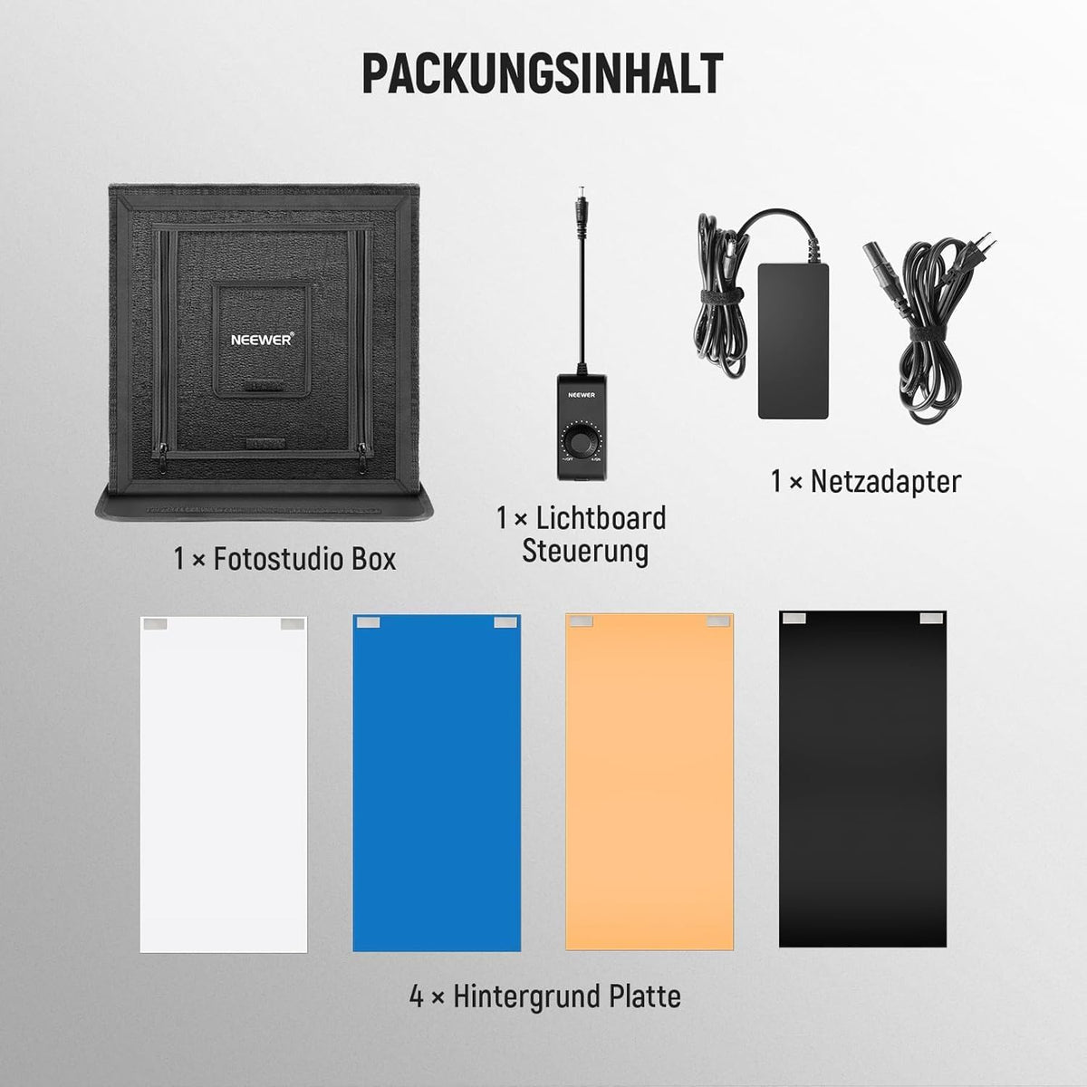 Opvouwbare Fotostudio Lichtbak – Lichtbox – Fotobox – Fototent – Fotobooth – 60 x 60 x 60 cm – 160 Leds, 5600K Dimbaar
