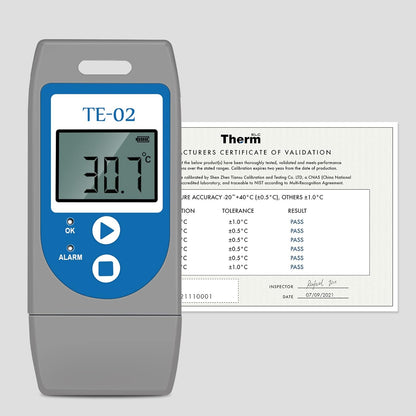 ThermElc Datalogger met USB-temperatuur, multifunctionele temperatuurlogger met PDF-rapporten, 32000 punten lezen, lange batterijduur, temperatuurgegevensrecorder voor verzending/opslag/transport