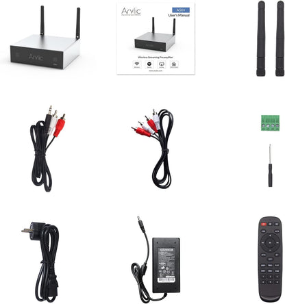 Arylic Up2Stream A50+ WiFi & Bluetooth versterker TPA3116, DC/2.0 Stereo Channel, AirPlay DLNA, Multiroom Sync, 24 bit 192 kHz HiFi Audio Streaming Geïntegreerde versterker voor thuisluidsprekers