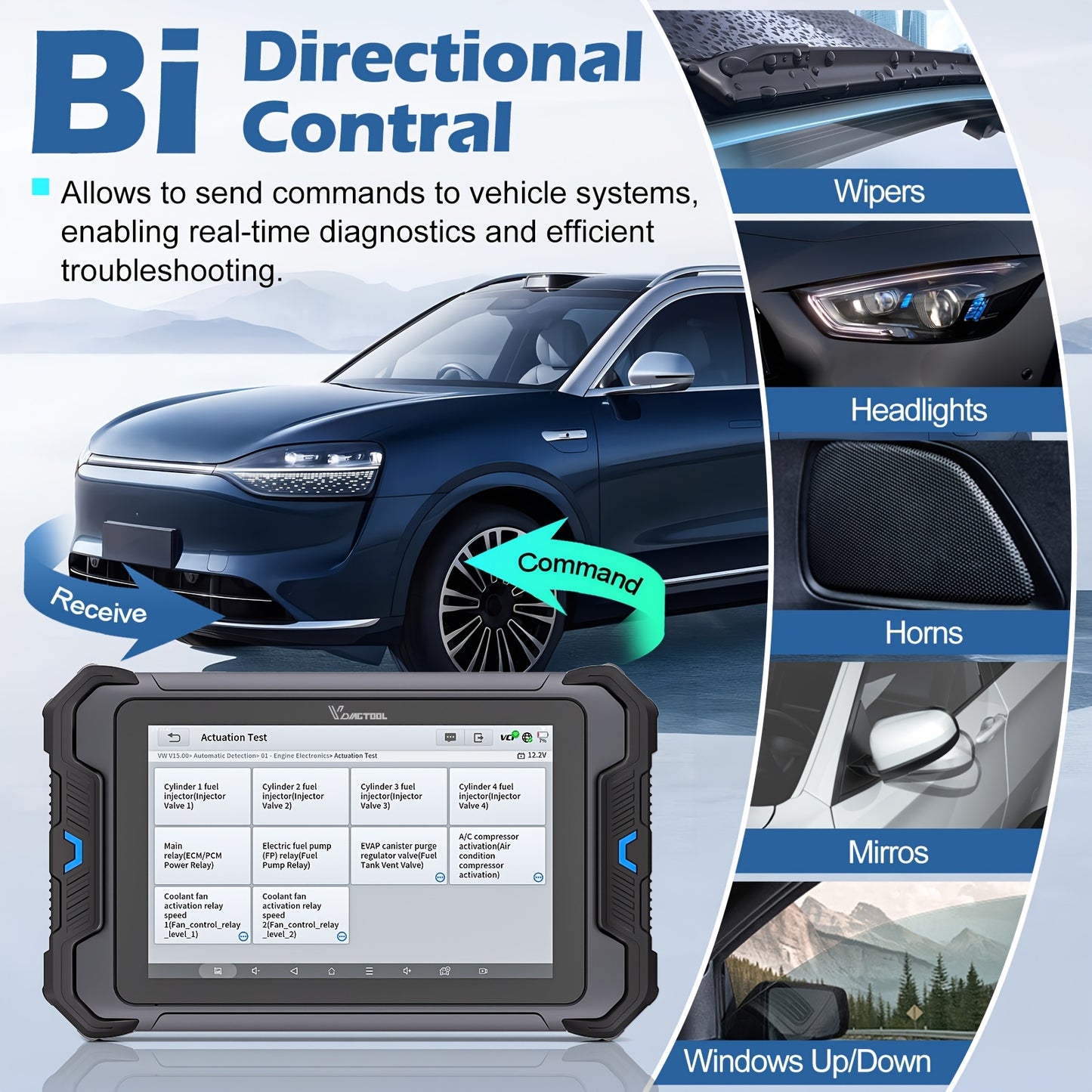 Autodiagnosetool – Foutcode Scanner – OBD2 Diagnosetester – ECU Programmer – Auto Diagnose Interface – Wifi Draadloos – 38+ Onderhoudsfuncties – 8-inch Touchscreen