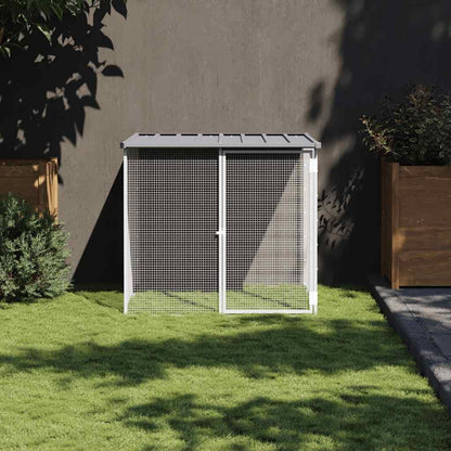 Kippenren – Kippenhok – Dierenren – Kippenkooi – Ren Met Dak – Gegalvaniseerd Staal – 203x98x90 cm – Weerbestendig & Met Vergrendelbare Deur
