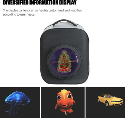 Missyou 3D Hologram Fan Rugzak - Draagbare Holografische Display, 40CM Hoog, 36CM Breed - LED 3D Projector voor Beurzen, Tentoonstellingen, Commercial Displays, Incl. Afstandsbediening & 700 Video's