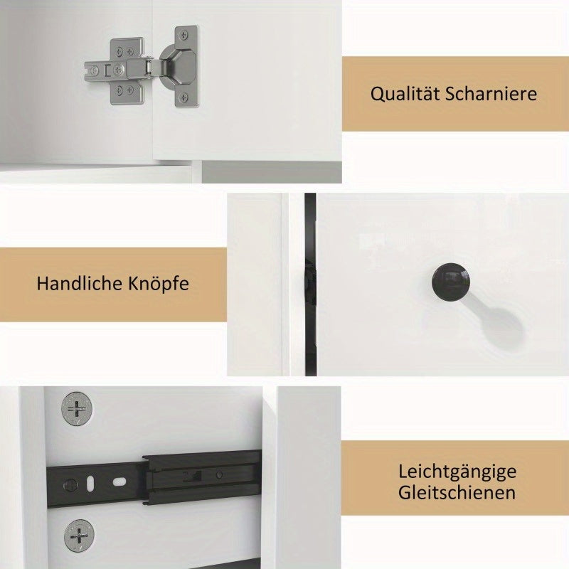 Badkamerkast – Smalle Kast – Opbergkast – Badkamermeubel – Opbergmeubel – Verstelbare Planken – Ruimtebesparend 20x20x178 cm – Modern Wit