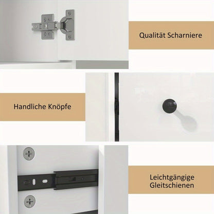 Badkamerkast – Smalle Kast – Opbergkast – Badkamermeubel – Opbergmeubel – Verstelbare Planken – Ruimtebesparend 20x20x178 cm – Modern Wit