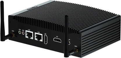 HISTTON Fanless Mini PC Industriële PC, Dual Core Core i5-8265U, DDR4 16GB RAM 512GB SSD, 2 RS232 COM, 2 LAN, 2 HD Dual Output, USB3.0, Dual WiFi, BT4.2, Mini Desktop PC, Windows 11 Pro Mini Computer