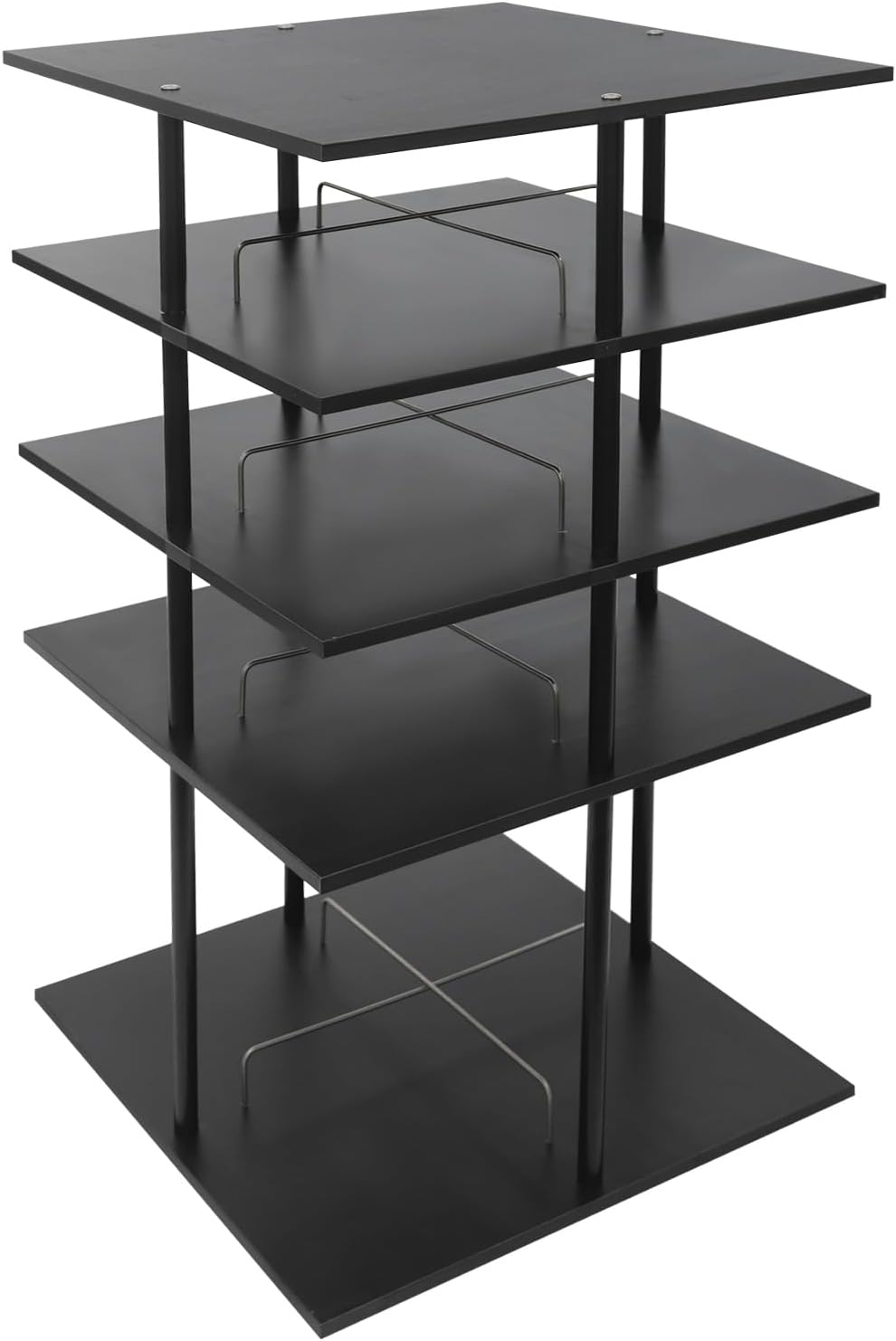 360° Floor Stand Rotating Shoe Organizer, Shoe Rack, Rotating Shoe Rack, Multi-layer Shoe Stand, Swivel for Placement, Shoes, Hats, Handbags etc. (4 Floors, Black) - QUORE