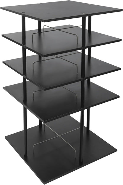 360° Floor Stand Rotating Shoe Organizer, Shoe Rack, Rotating Shoe Rack, Multi-layer Shoe Stand, Swivel for Placement, Shoes, Hats, Handbags etc. (4 Floors, Black) - QUORE
