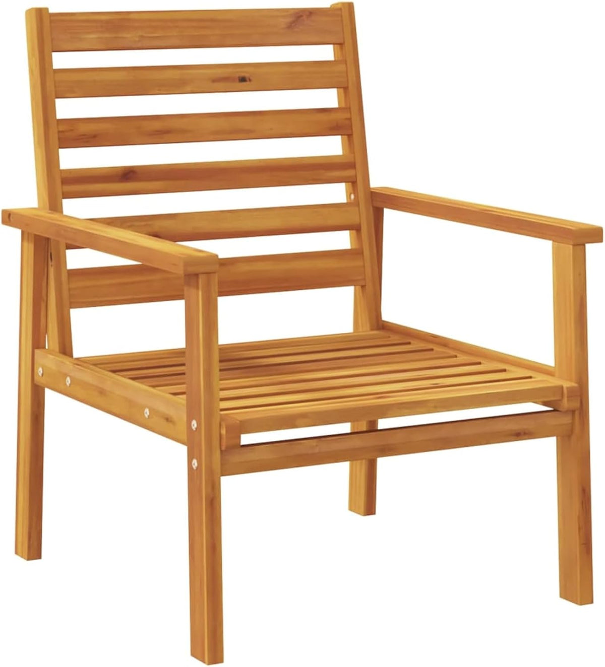 Garden Chair Set of 2 66.5 x 65 x 81 cm Solid Wood Acacia Wood Armchair Lounge Chair Chair for Bedroom - QUORE