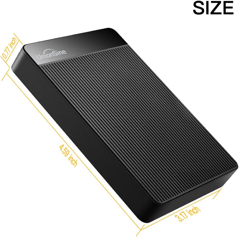 UnionSine HD2510 Externe harde schijf, draagbaar, 4 TB, USB 3.0, compatibel met pc, Mac, laptop, Xbox, Xbox One, PS4, zwart