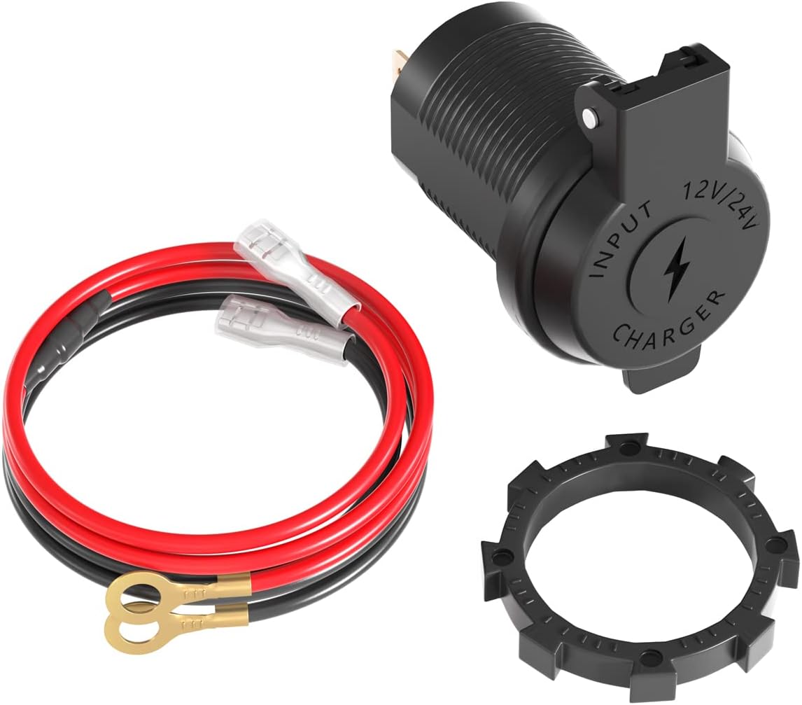 usb lader motorfiets – motor usb aansluiting – motorfiets oplader – usb charger motor – usb poort motorfiets – Waterdicht IP67 – Snelle QC3.0 & PD 30W Oplader met Blauwe Led
