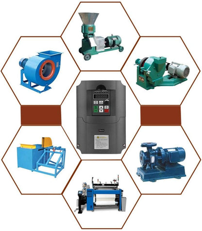 NFLIXIN Frequentieomvormer 7.5KW, Eenfasige 220V naar Driefasige 380V, PWM Besturing, Aluminium Koeling, 220x170x150mm