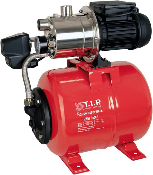 Hydrofoorpomp – Drukpomp – Waterpomp – Tuinpomp – Automatische Pomp – 650 Watt Motor – Roestvrijstalen Behuizing met 18L Drukvat