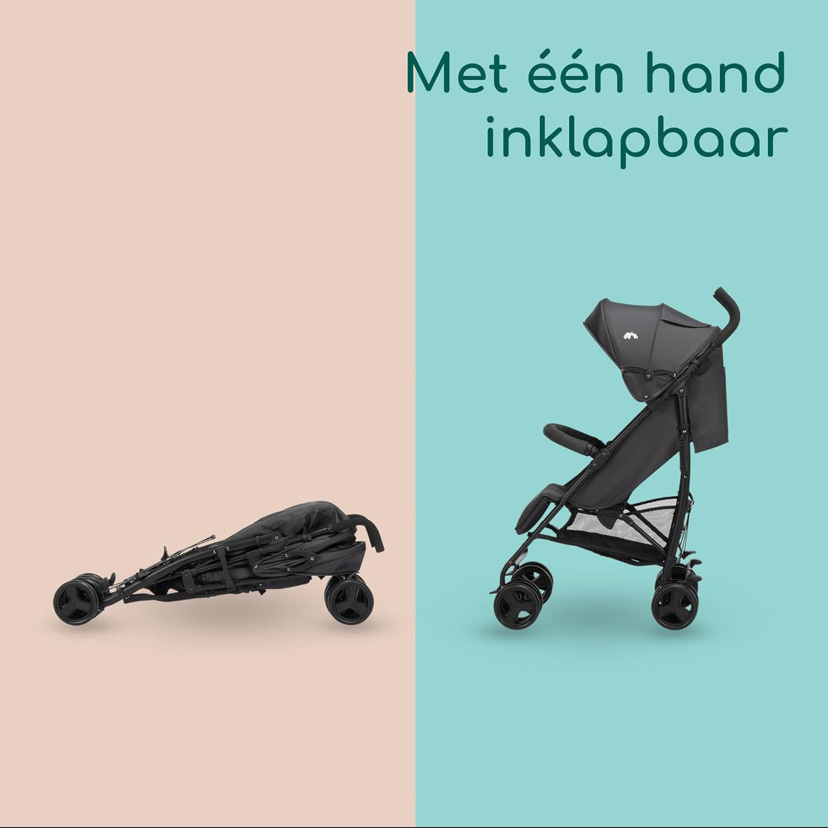 Bebeconfort Dusk, Baby Kinderwagen, 0-4j (0 – 22 kg), Wandelwagen Vanaf Geboorte, Lichtgewicht (7,9 kg) Compacte Kinderwagen, Zacht Gevoerd, Compact Opvouwen, Boodschappenmand, Mineral Graphite