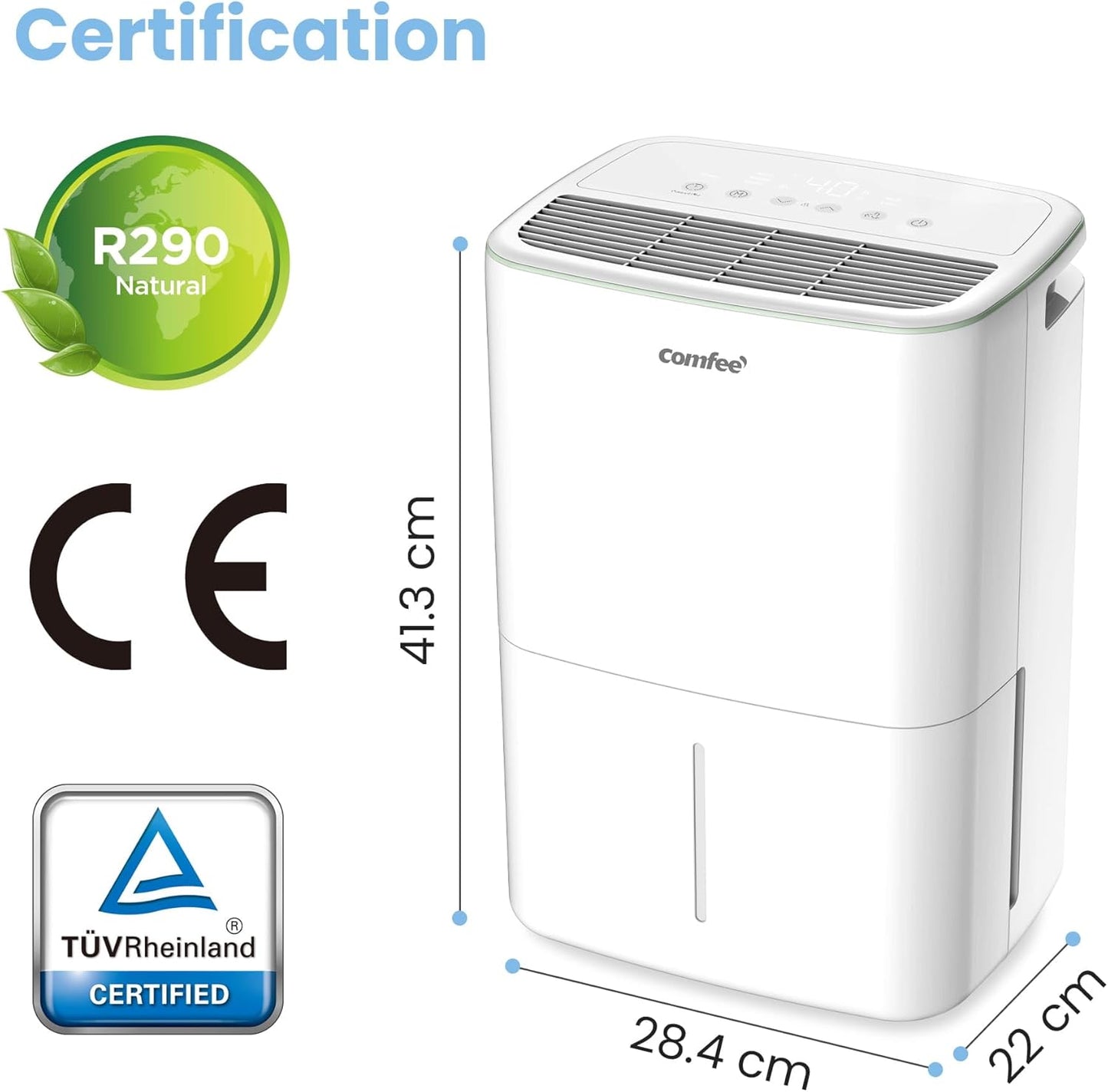 Luchtontvochtiger – Ontvochtiger – Droger – Airdryer – Vochtvreter – 10 Liter Per Dag Capaciteit – Voor Ruimtes Tot 16 m² - QUORE