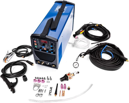 IPOTOOLS TC200ACDC TIG lasapparaat - TIG boog lasapparaat met 200 A 230 V IGBT, 3-in-1 TIG-station, MMA elektroden, draagbaar lasapparaat, 7 jaar garantie