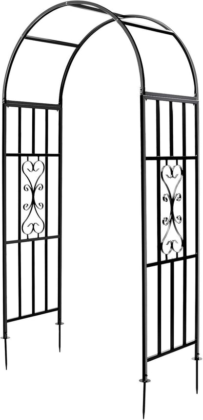 SCENDOR 45" B x 83" H Tuin priëlen, gebogen metalen duurzame ijzeren trellis planten staan gebruik voor buiten tuin prieel klimplanten bruiloft bogen ceremonie