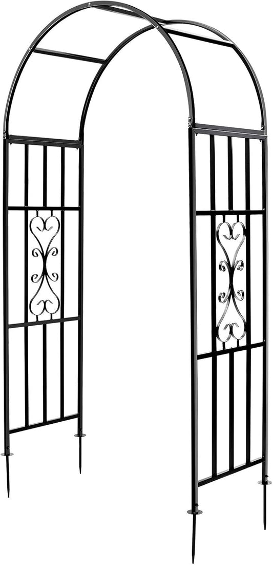 SCENDOR 45" B x 83" H Tuin priëlen, gebogen metalen duurzame ijzeren trellis planten staan gebruik voor buiten tuin prieel klimplanten bruiloft bogen ceremonie