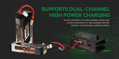 Dual Channel RC Oplader – Acculader – Batterijlader – LiPo Oplader – NiMH Oplader – 15A Max Laadstroom – Realtime Display