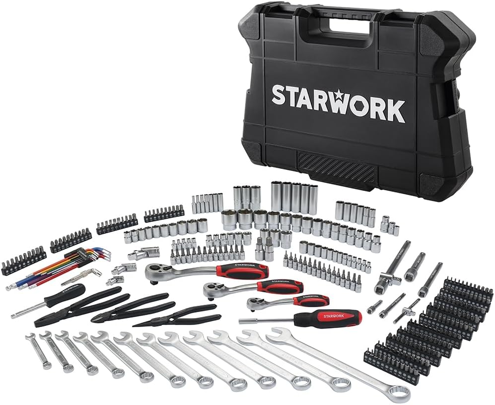 Mechanische Gereedschapsset – Werkzeugset – Handgereedschap – Reparatieset – Sleutelset – 314-Delig – Chroom-Vanadium Staal – Verstelbare Tang Met Drukknop