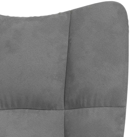 Relaxstoel – Fauteuil – Lounge Chair – Draaifauteuil – Zithoekstoel – Donkergrijs Fluweel – 360 Graden Draaibaar – Stalen Frame Met Kruisvoet