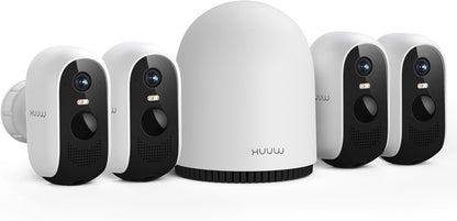 Draadloze Buitencamera – Beveiligingscamera – Outdoor Camera – WiFi Camera – Slimme Camera – 4-Delige Set – 2K QHD Resolutie – 240 Dagen Batterijduur Zonder Abonnement