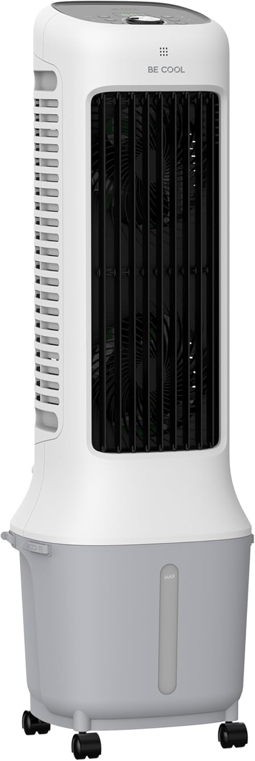 BE COOL Premium torenluchtkoeler met waterreservoir van 10 liter en wifi, 38 W, 24 snelheden, 3 windmodi, 12,5 m luchtstroombereik, led-display, afstandsbediening, timer, droogluchtfunctie