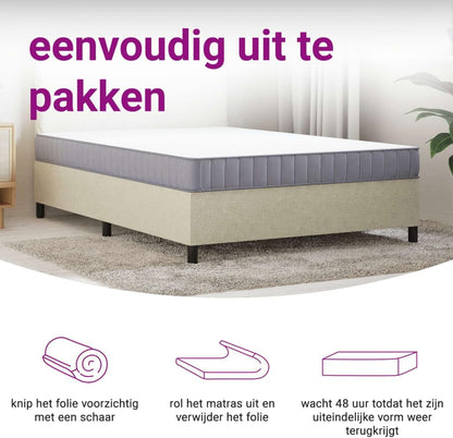 vidaXL Schuimmatras middelzacht 140x190 cm, tweepersoonsmatras, tweepersoons matras, matras schuimrubber, foam matras, matras schuim