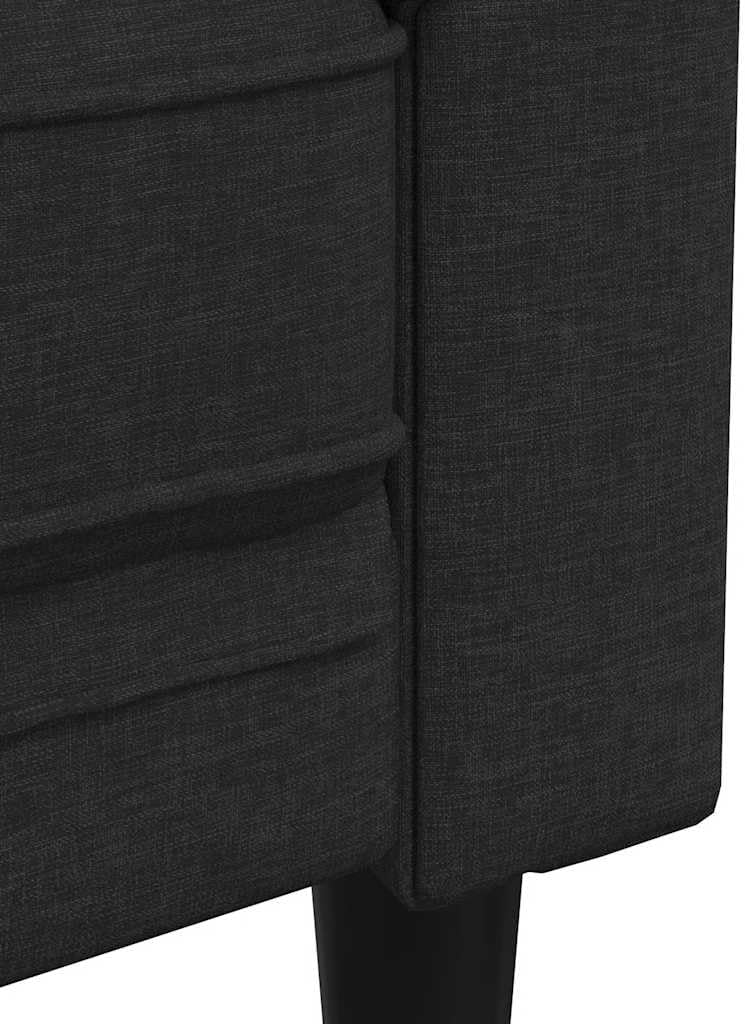 vidaXL Fauteuil Chesterfield-stijl stof zwart, relaxfauteuil, relaxstoel, armstoel, leunstoel, luie stoel, tv stoel, fauteuil stoel, design fauteuil